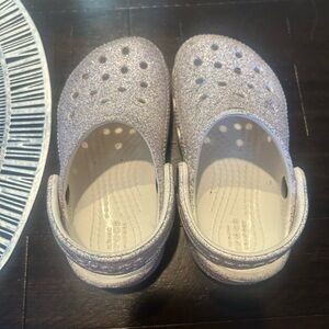 Glitter crocs , toddler size 7